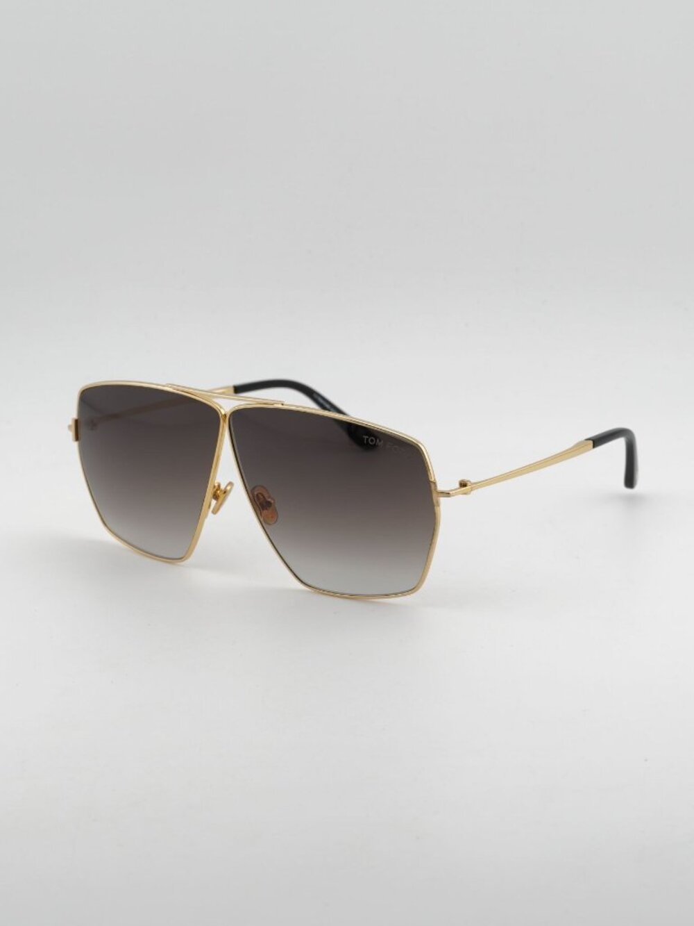 Tom Ford Stella FT1185 30B Sunglasses Gold Aviator Frame, Smoke Lenses